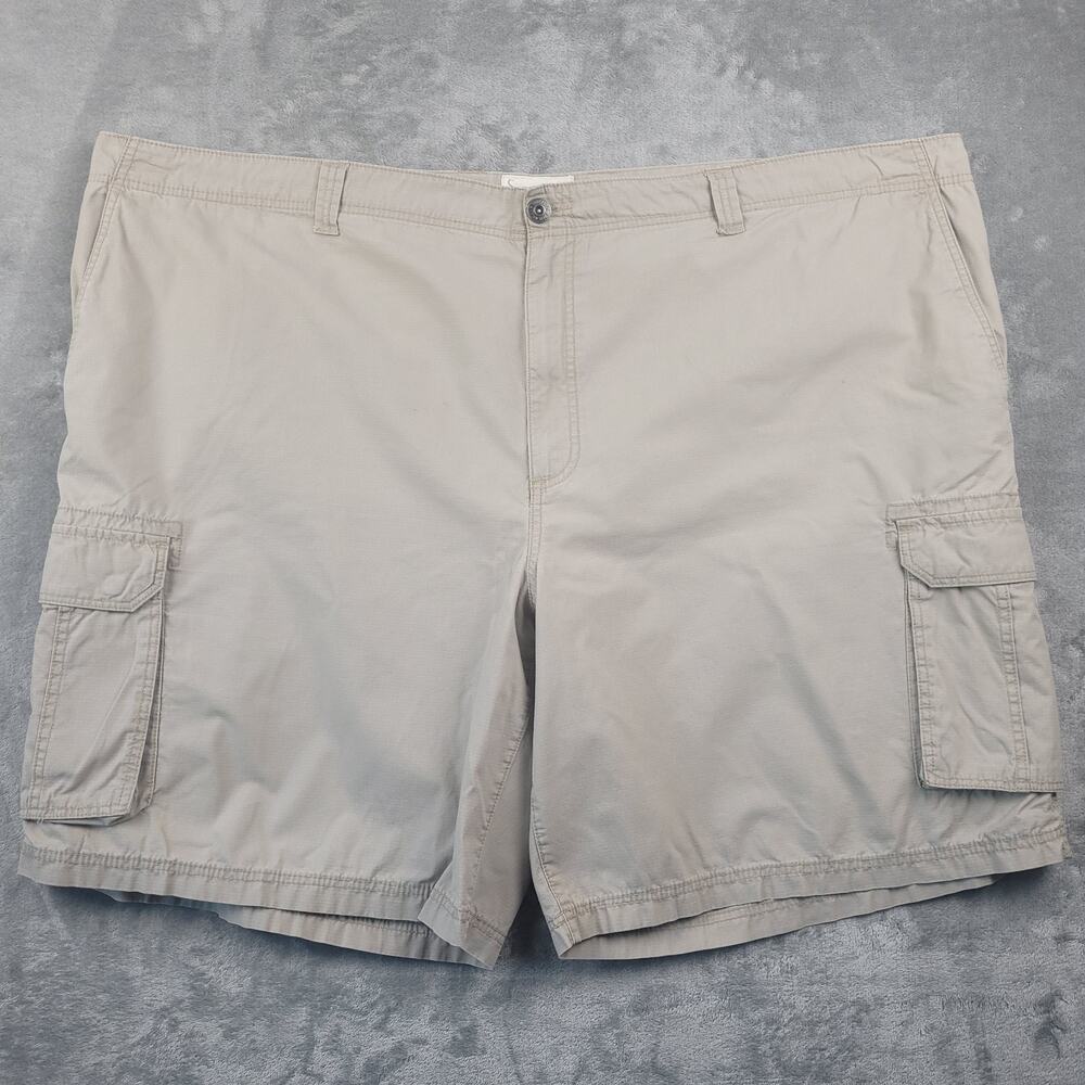 True Nation Men’s Size 56 Beige Ripstop Cargo Shorts 100% Cotton